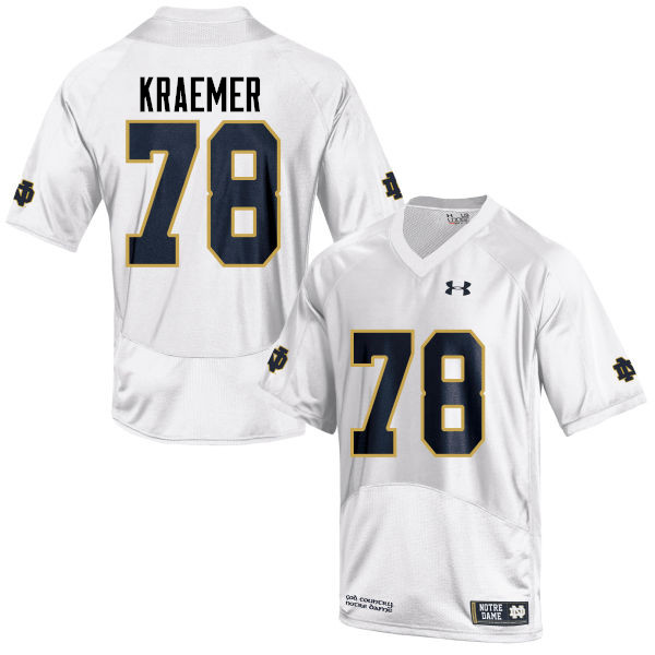 Men's NCAA Notre Dame Fighting Irish #78 Tommy Kraemer Stitched College Under Armour Authentic White Football Jersey UR10H87JK